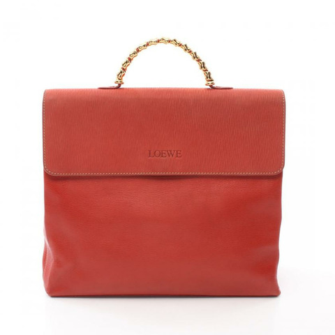 【日本直送】 中古LOEWE[B]委拉斯開茲 手包 皮革 正絨面革 棕紅色