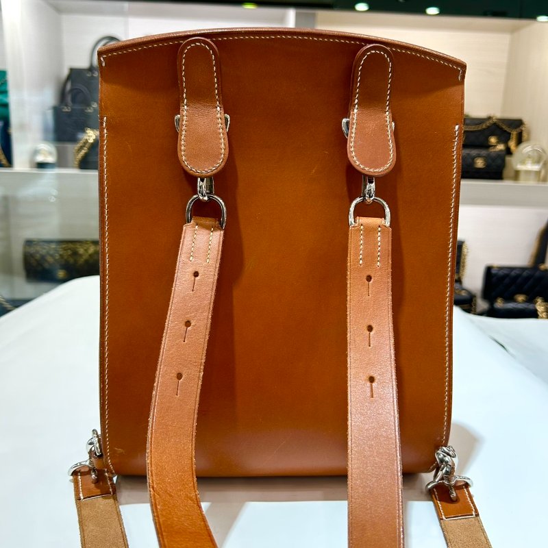 Hermes Sherpa PM Backpack 馬鞍皮後背包/雙肩包/焦糖色-2