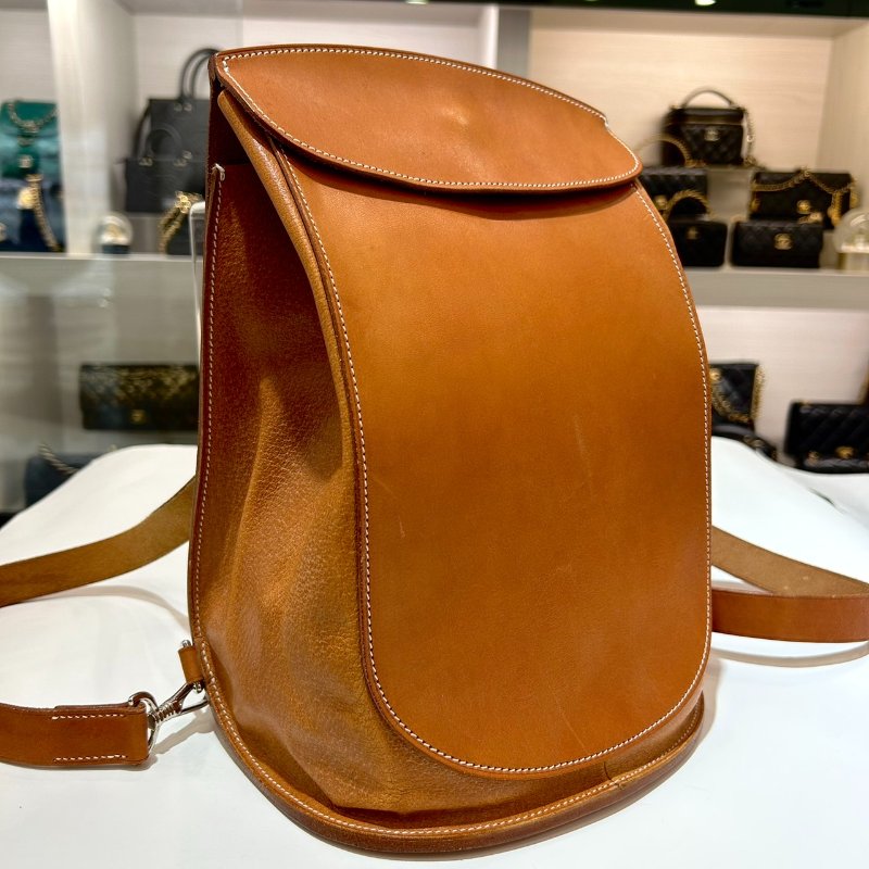 Hermes Sherpa PM Backpack 馬鞍皮後背包/雙肩包/焦糖色-4