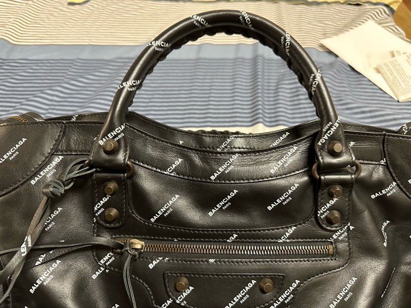 巴黎世家BALENCIAGA-滿版logo機車包-13