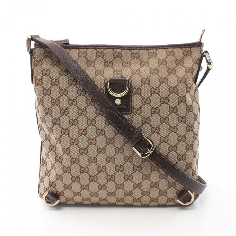 【日本直送】 中古GUCCI[B]Abby GG帆布 肩包 帆布 皮革 淺褐色 深棕色-0
