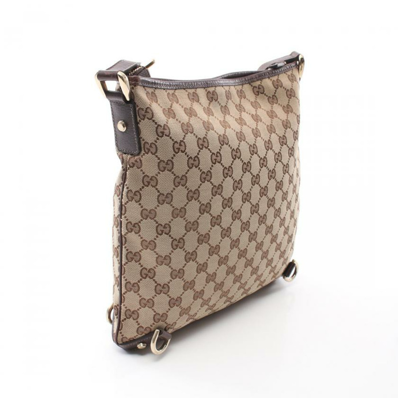【日本直送】 中古GUCCI[B]Abby GG帆布 肩包 帆布 皮革 淺褐色 深棕色-1