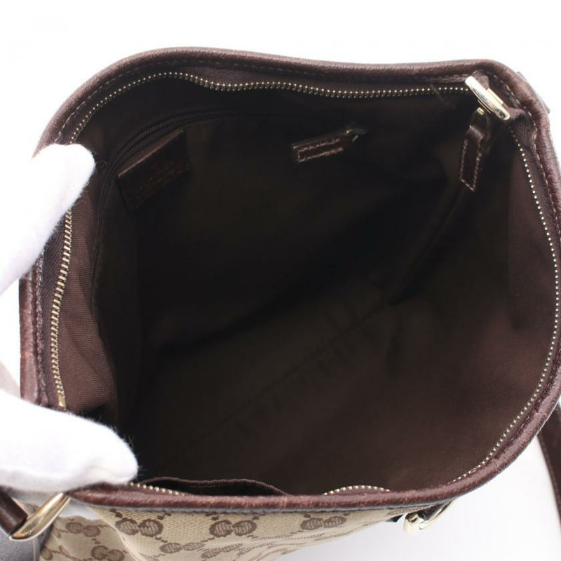 【日本直送】 中古GUCCI[B]Abby GG帆布 肩包 帆布 皮革 淺褐色 深棕色-2