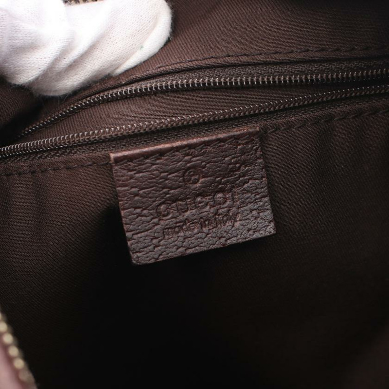 【日本直送】 中古GUCCI[B]Abby GG帆布 肩包 帆布 皮革 淺褐色 深棕色-3