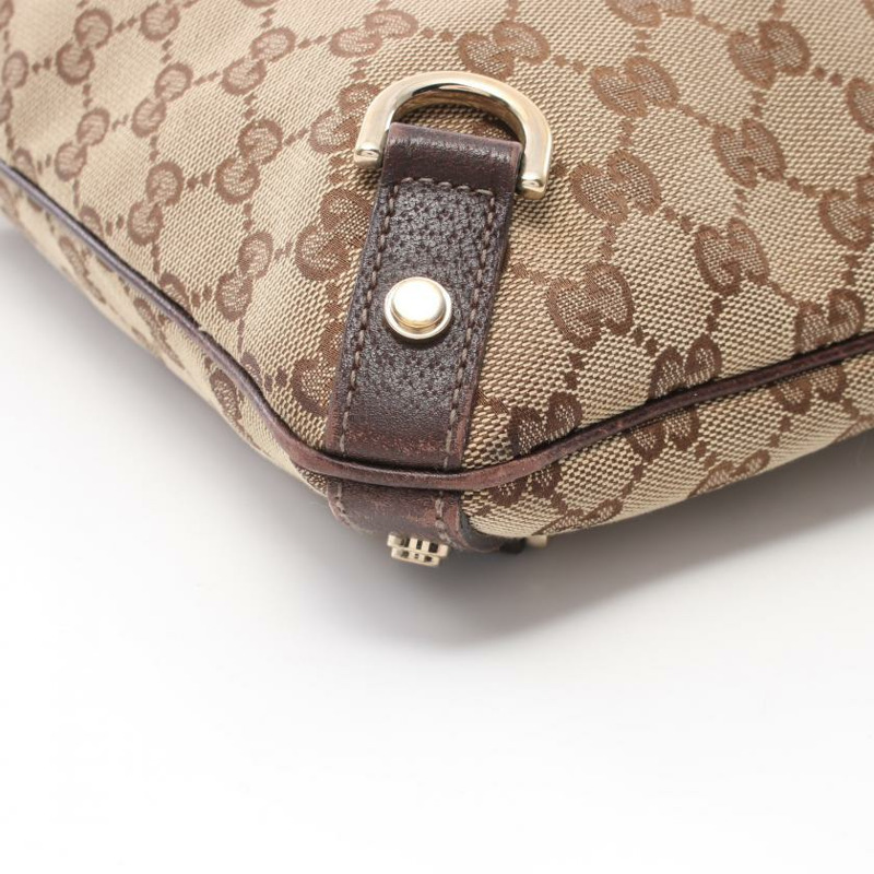 【日本直送】 中古GUCCI[B]Abby GG帆布 肩包 帆布 皮革 淺褐色 深棕色-4