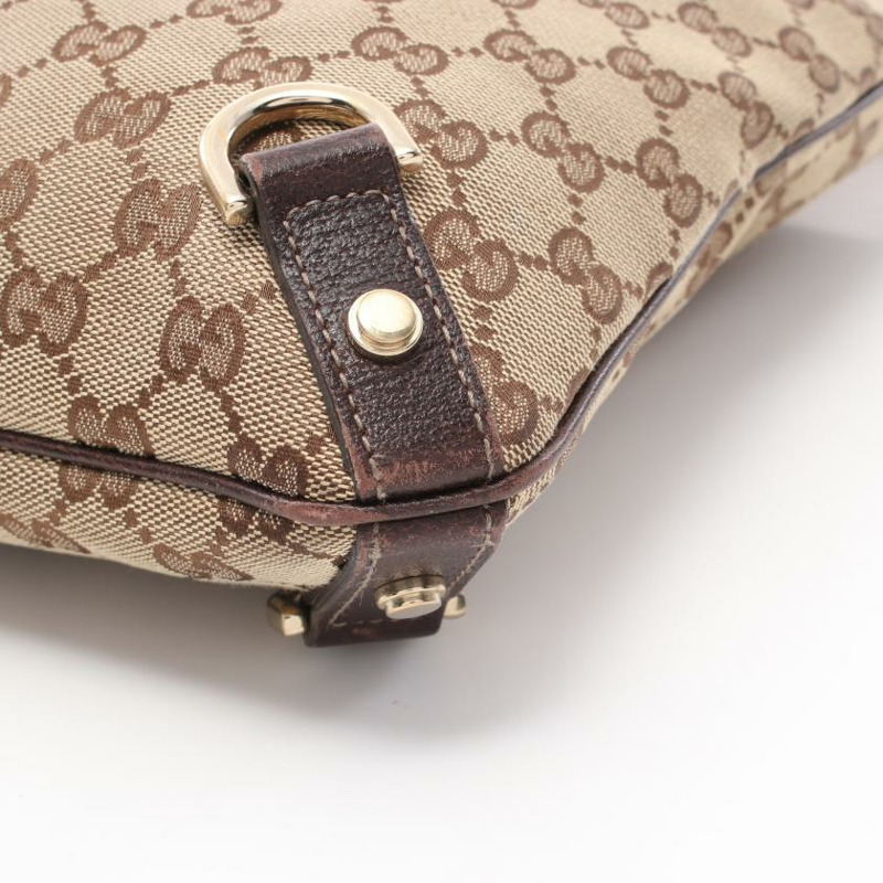 【日本直送】 中古GUCCI[B]Abby GG帆布 肩包 帆布 皮革 淺褐色 深棕色-5