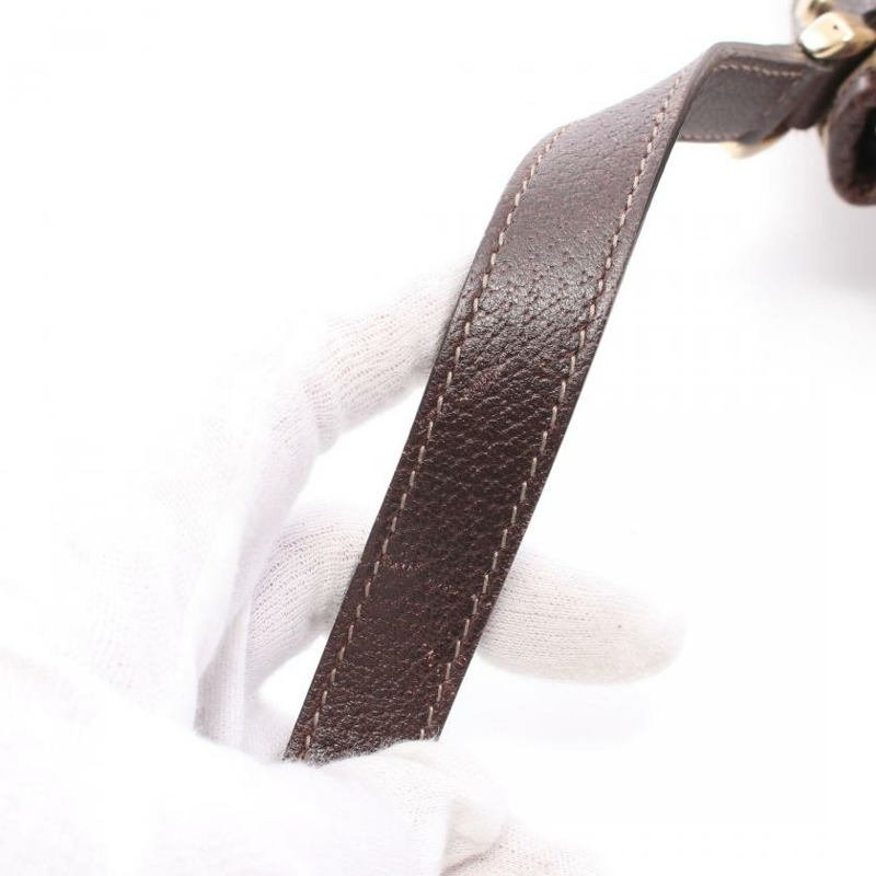 【日本直送】 中古GUCCI[B]Abby GG帆布 肩包 帆布 皮革 淺褐色 深棕色-8