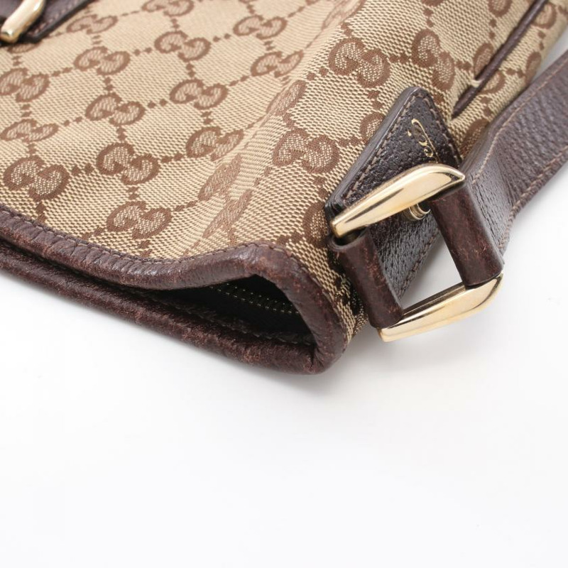 【日本直送】 中古GUCCI[B]Abby GG帆布 肩包 帆布 皮革 淺褐色 深棕色-10