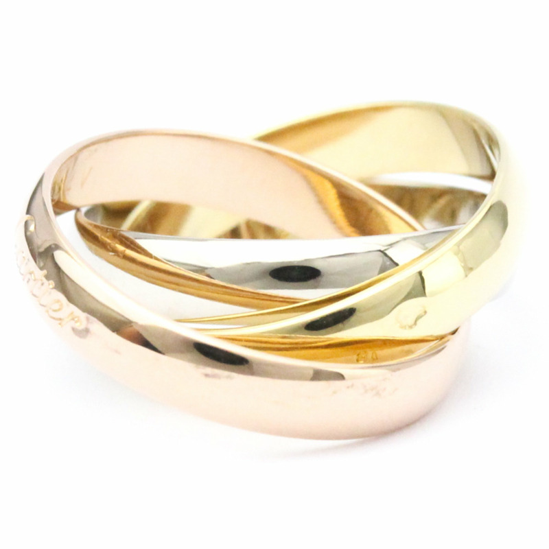 【日本直送】拋光卡地亞 Trinity #48 TriColor 18K YG PG WG 750 戒指 BF559846-1