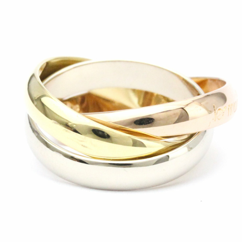 【日本直送】拋光卡地亞 Trinity #48 TriColor 18K YG PG WG 750 戒指 BF559846-3