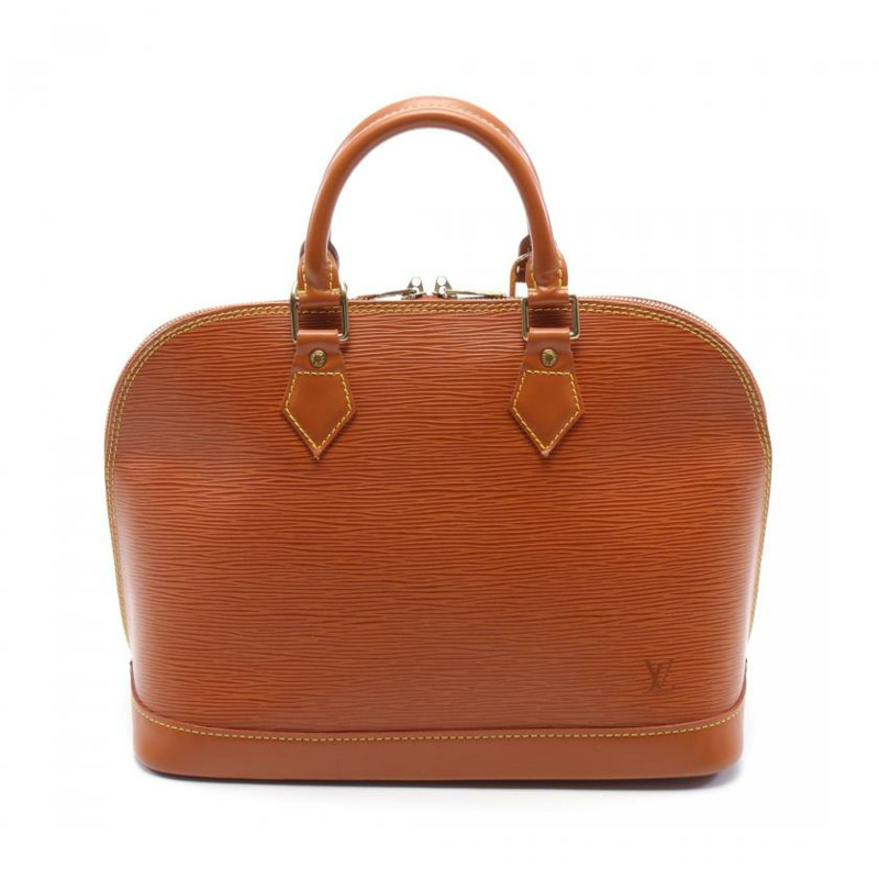 【日本直送】 中古LOUIS VUITTON[B]Alma 水波紋Cipango Gold金色 真皮手提包 淺棕色-0