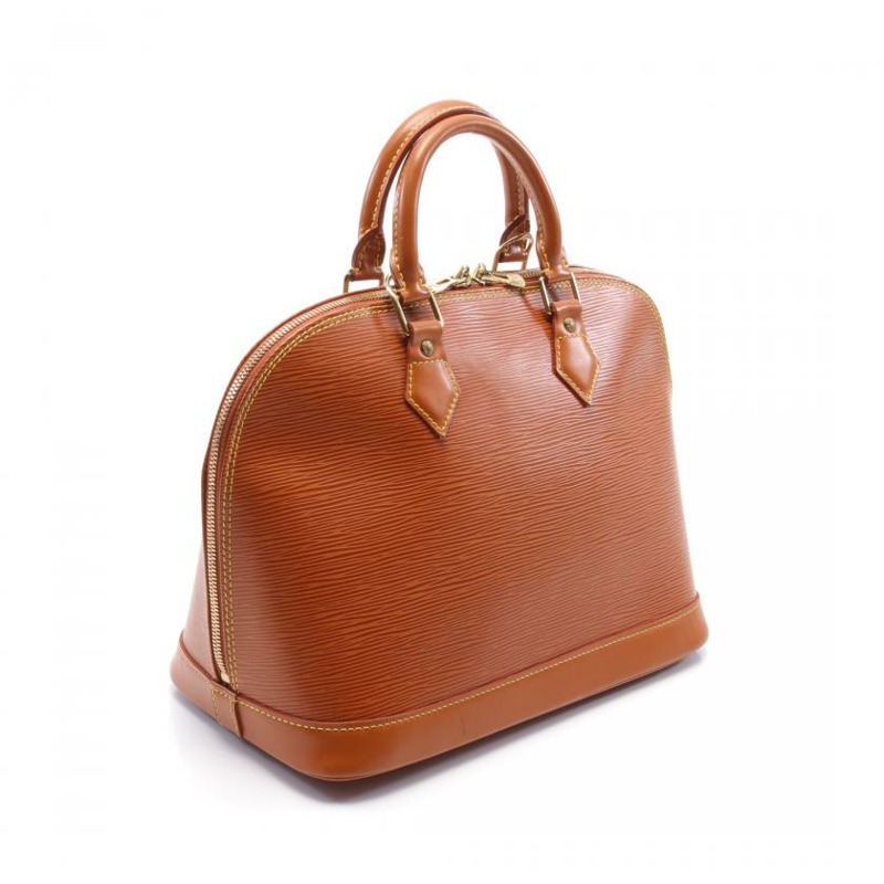 【日本直送】 中古LOUIS VUITTON[B]Alma 水波紋Cipango Gold金色 真皮手提包 淺棕色-1