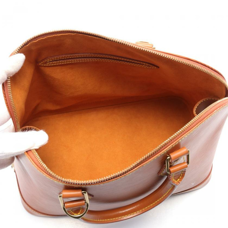 【日本直送】 中古LOUIS VUITTON[B]Alma 水波紋Cipango Gold金色 真皮手提包 淺棕色-2