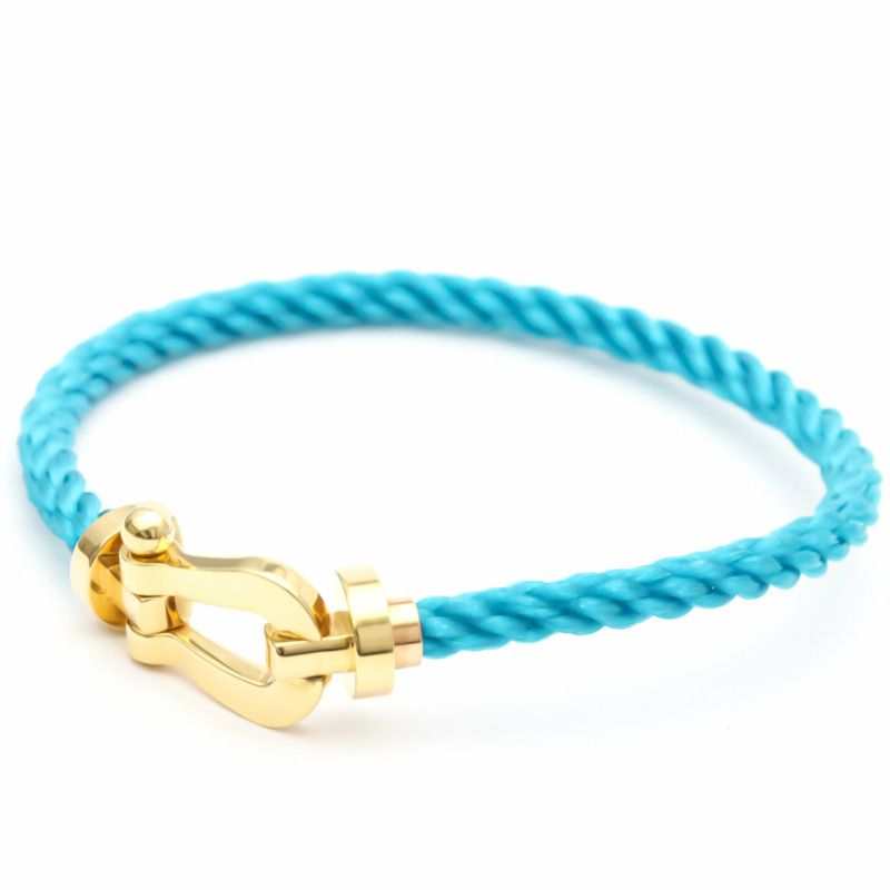 【日本直送】Fred Force 10 大號不銹鋼，黃金 (18K) 無石吊飾手鍊-0