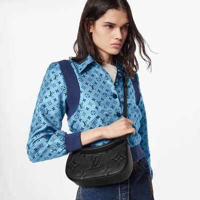 LV 全皮壓紋 牛角包/肩背包/斜背包/手提包/側背包 M46002 95成新-0