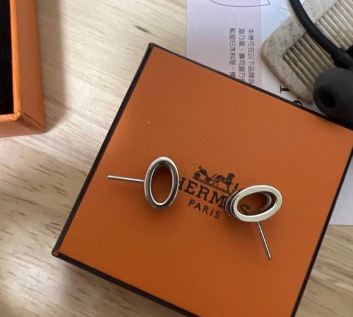 hermès 愛馬仕 pop h耳環黑銀-2