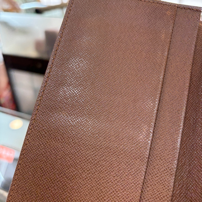 Louis Vuitton M60825原花焦糖內裡對開6卡長夾-12
