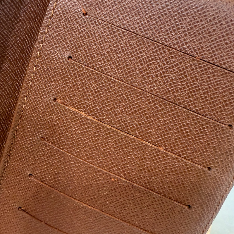 Louis Vuitton M60825原花焦糖內裡對開6卡長夾-15