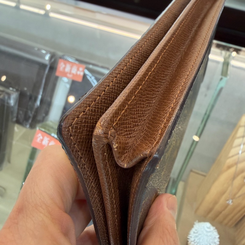 Louis Vuitton M60825原花焦糖內裡對開6卡長夾-20