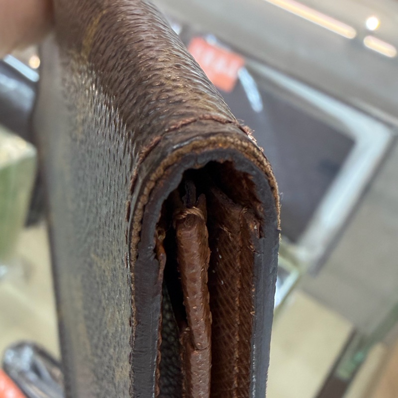 Louis Vuitton M60825原花焦糖內裡對開6卡長夾-25