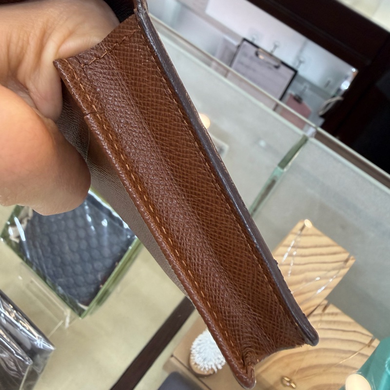 Louis Vuitton M60825原花焦糖內裡對開6卡長夾-26