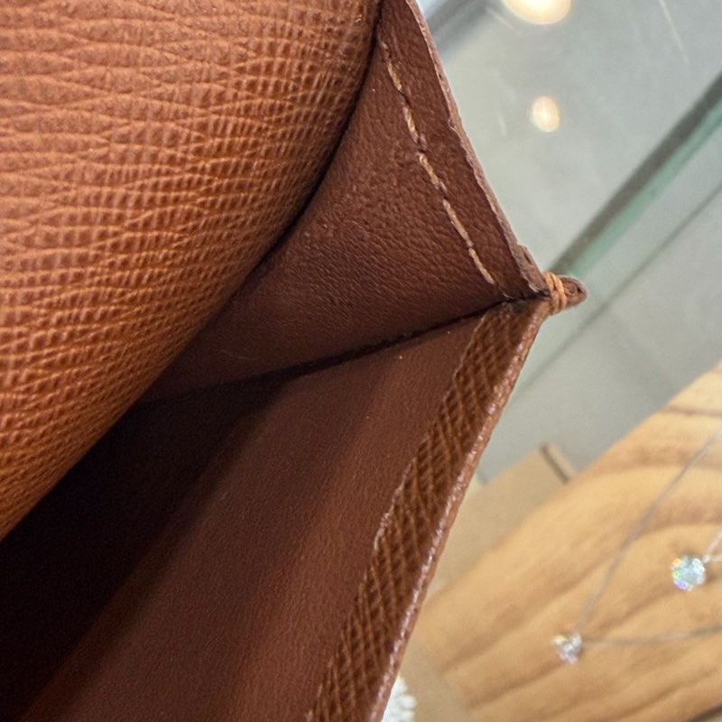 Louis Vuitton M60825原花焦糖內裡對開6卡長夾-30