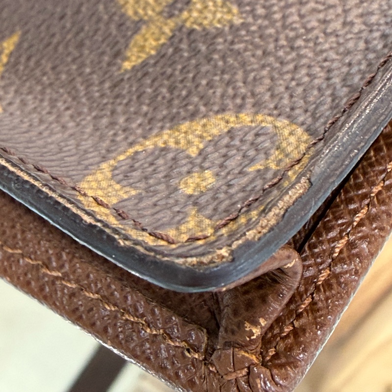 Louis Vuitton M60825原花焦糖內裡對開6卡長夾-35