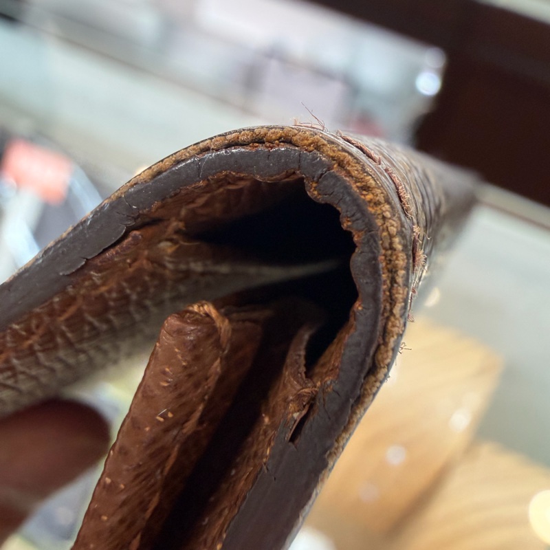 Louis Vuitton M60825原花焦糖內裡對開6卡長夾-36