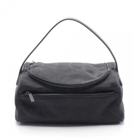 【日本直送】 中古CHANEL[AB]new travel line 化妝包 手包 尼龍帆布 黑色