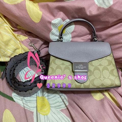 Coach Pepper撞色牛皮滿版老花沙漏包