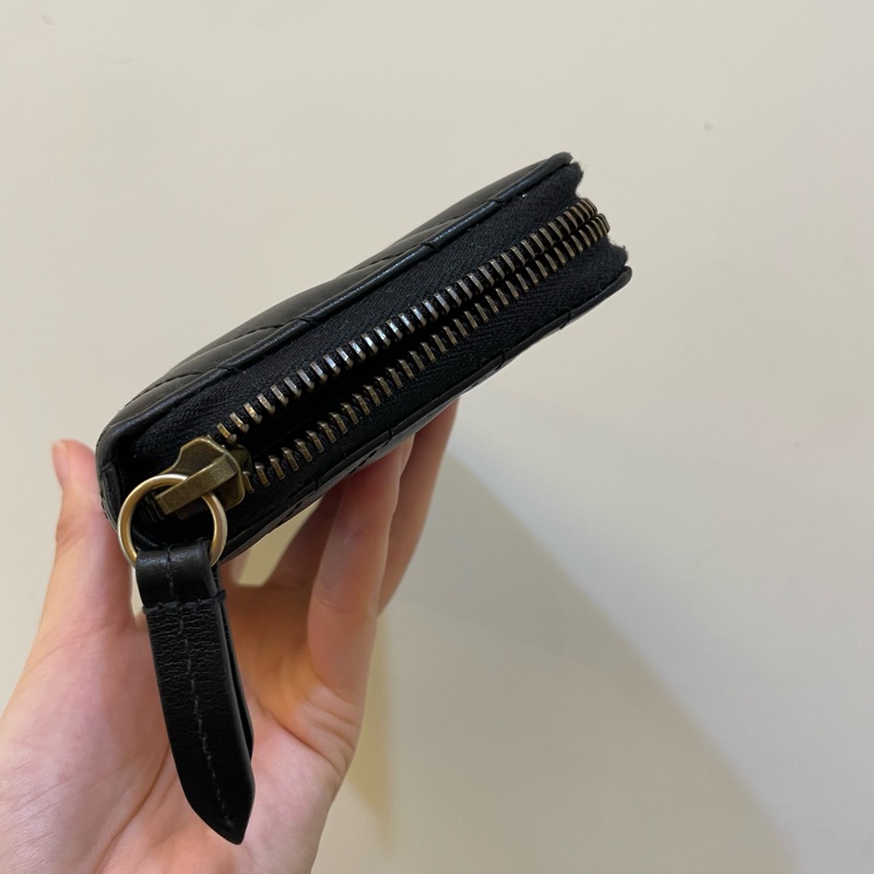 Gucci黑金雙G marmont 長夾-10