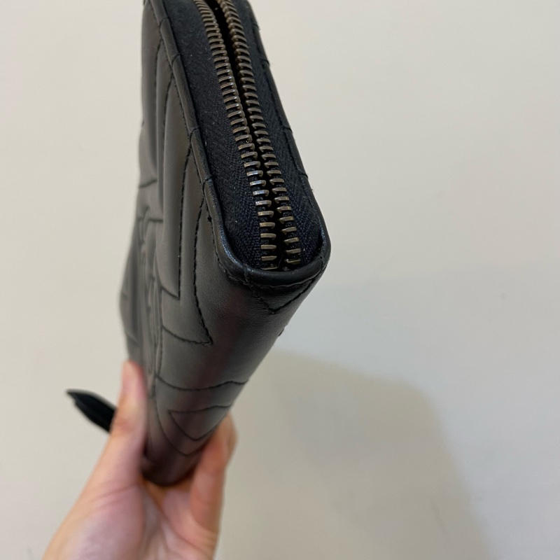 Gucci黑金雙G marmont 長夾-14