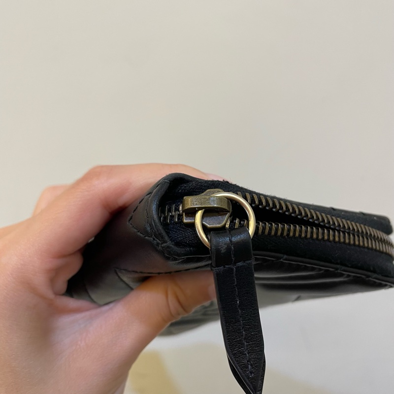 Gucci黑金雙G marmont 長夾-18