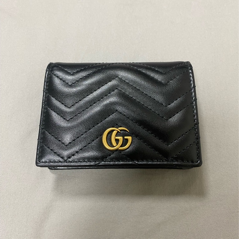 Gucci Marmont 黑色對折短夾-5