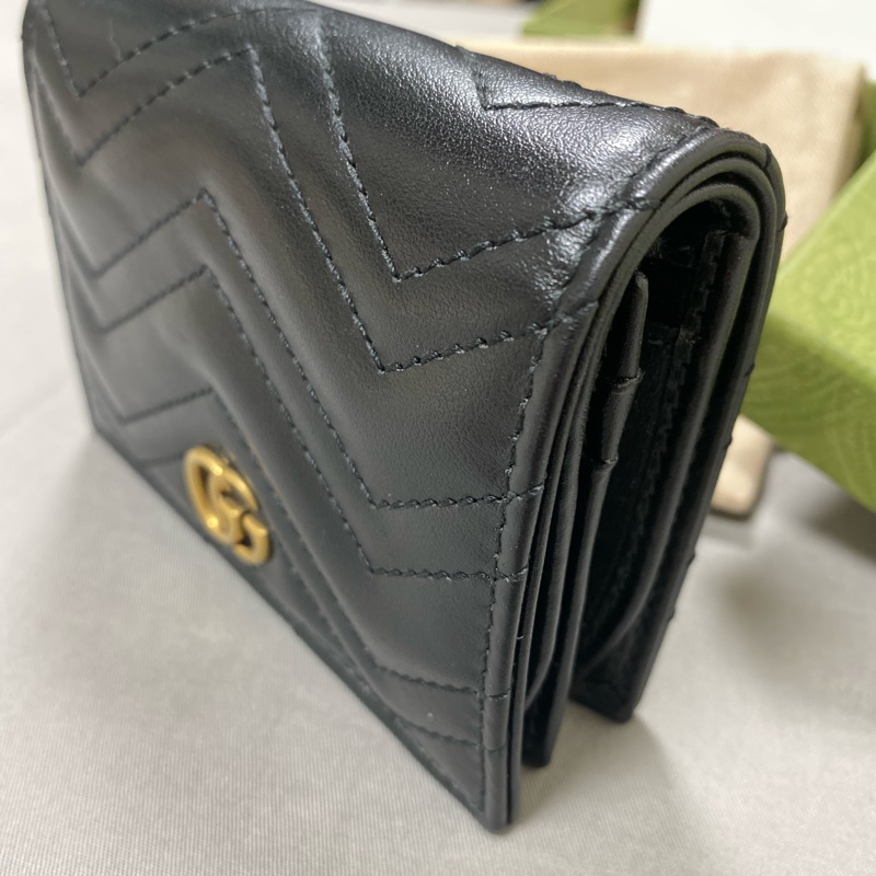 Gucci Marmont 黑色對折短夾-6