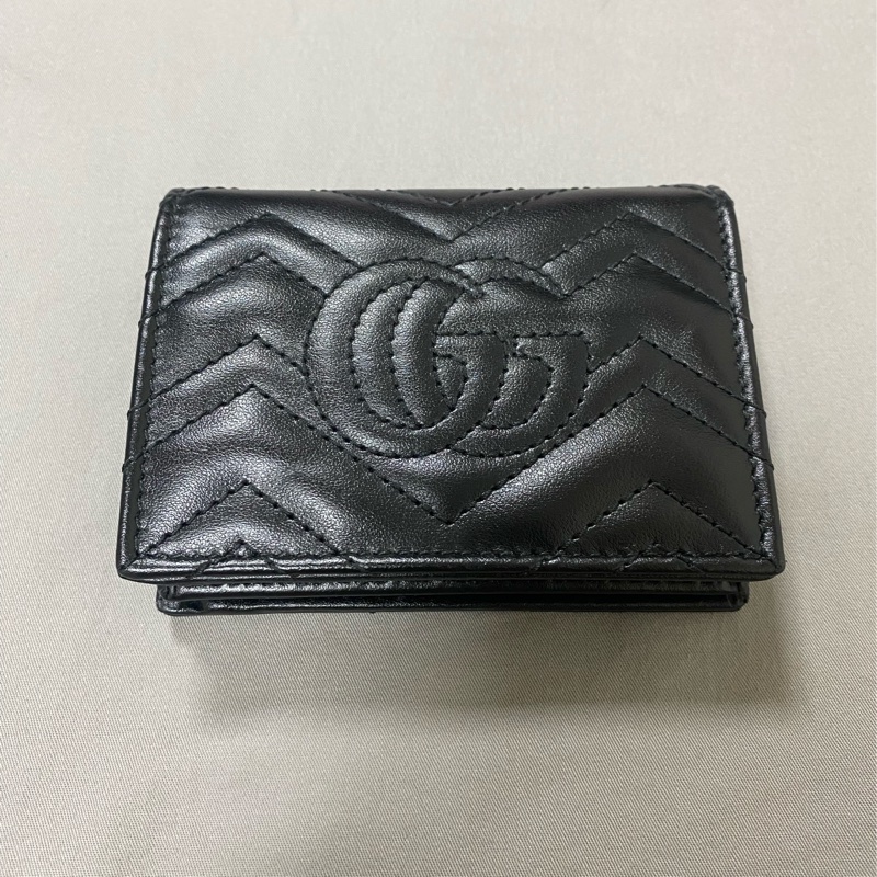 Gucci Marmont 黑色對折短夾-7
