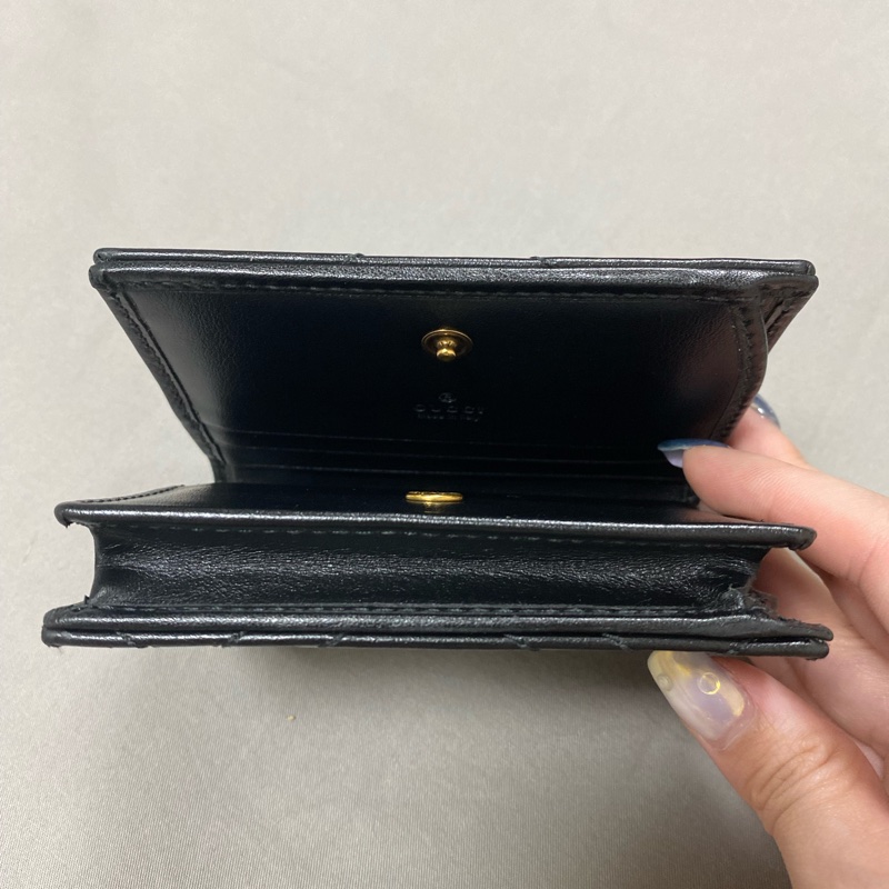 Gucci Marmont 黑色對折短夾-9