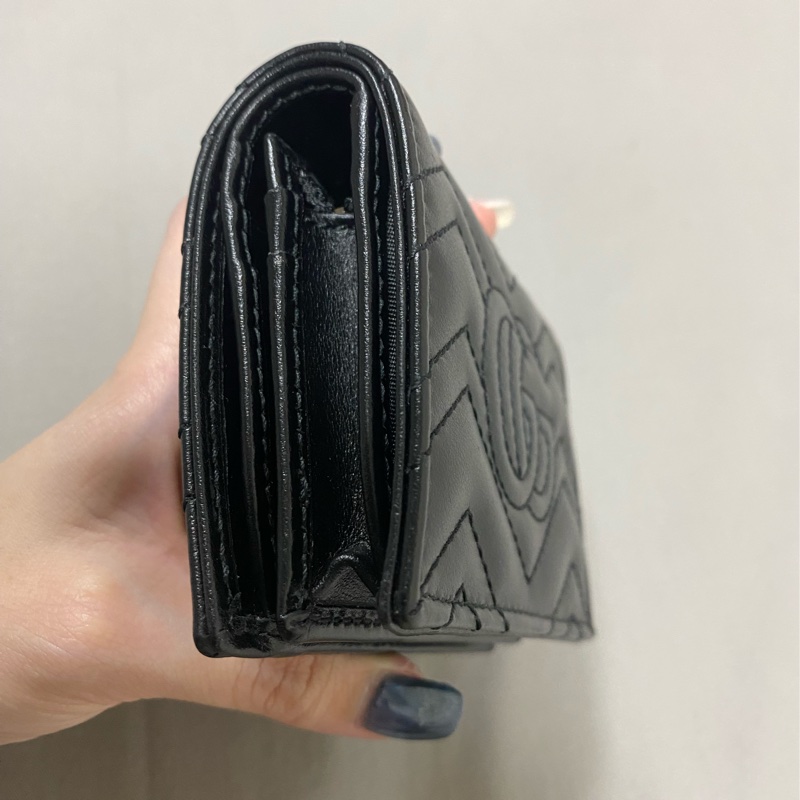 Gucci Marmont 黑色對折短夾-15