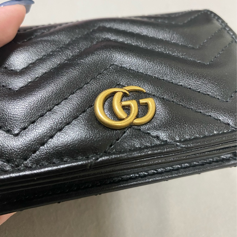 Gucci Marmont 黑色對折短夾-17