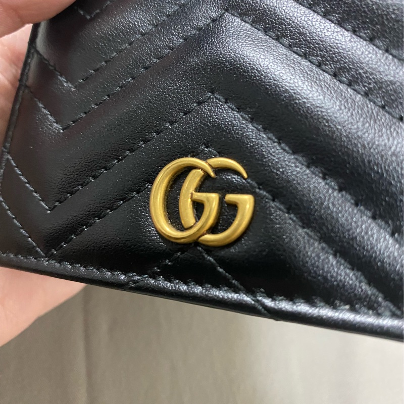 Gucci Marmont 黑色對折短夾-18