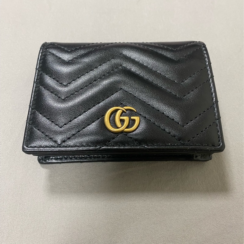 Gucci Marmont 黑色對折短夾-2