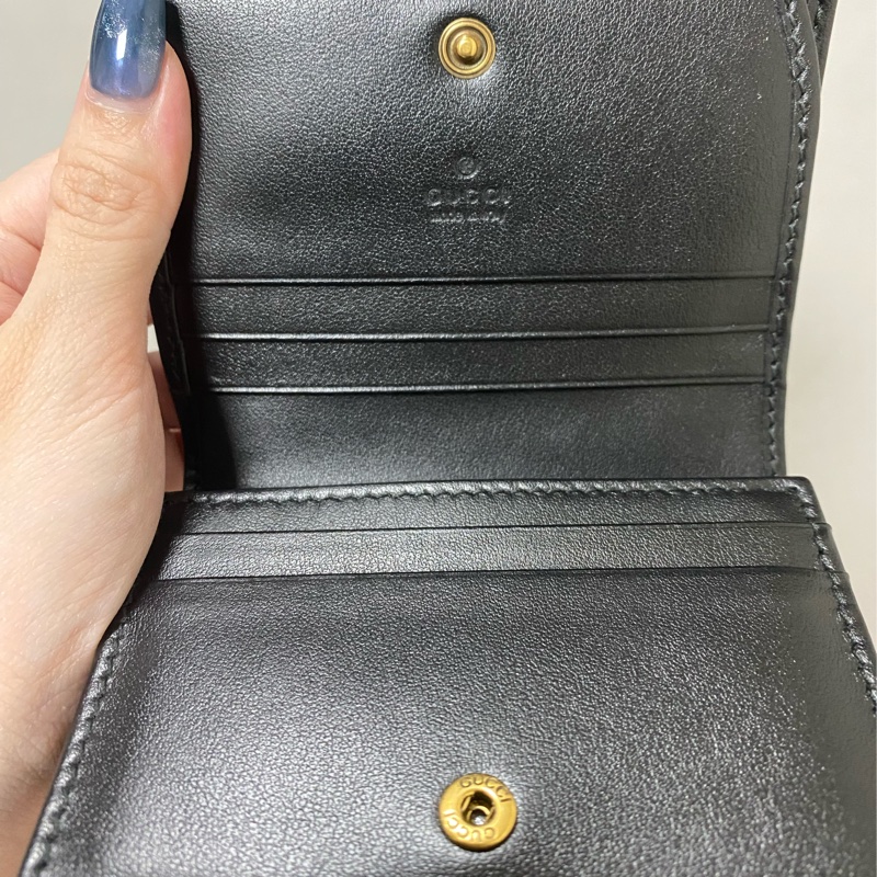 Gucci Marmont 黑色對折短夾-4