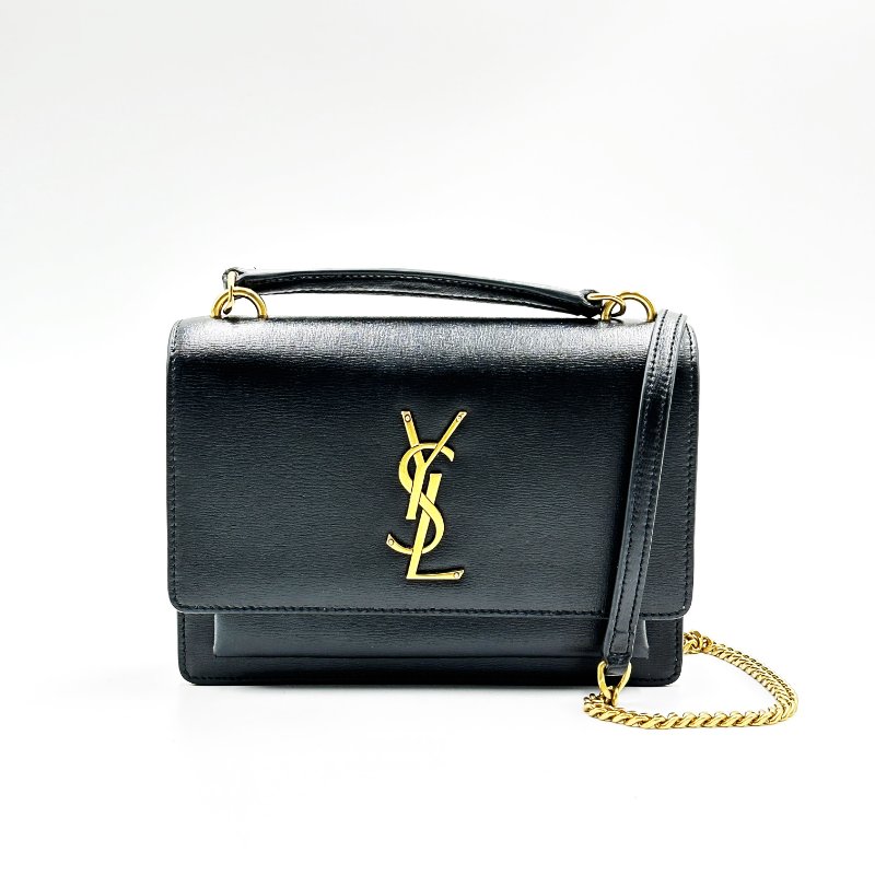 YSL Sunset 滑面皮革斜跨包-0