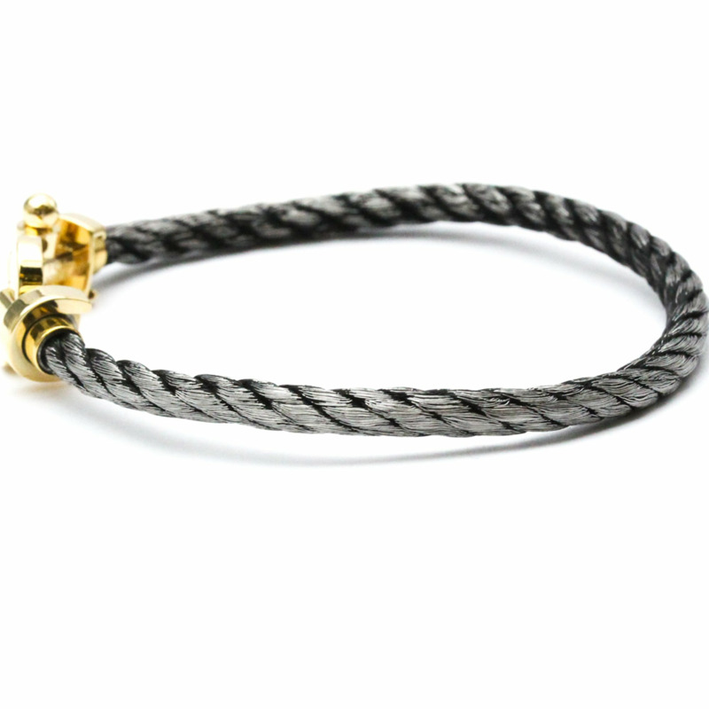 【日本直送】拋光 FRED Force 10 大號型號 18K 黃金鋼手鍊 BF560215-2