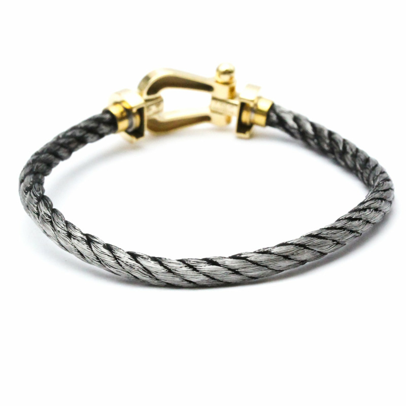 【日本直送】拋光 FRED Force 10 大號型號 18K 黃金鋼手鍊 BF560215-3