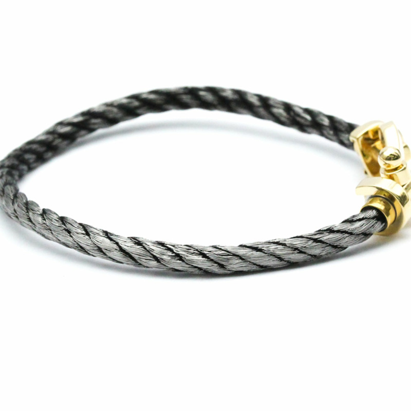 【日本直送】拋光 FRED Force 10 大號型號 18K 黃金鋼手鍊 BF560215-4