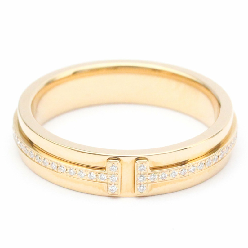 【日本直送】拋光 TIFFANY T TWO 窄鑽戒指 18K 玫瑰金 BF560635-0