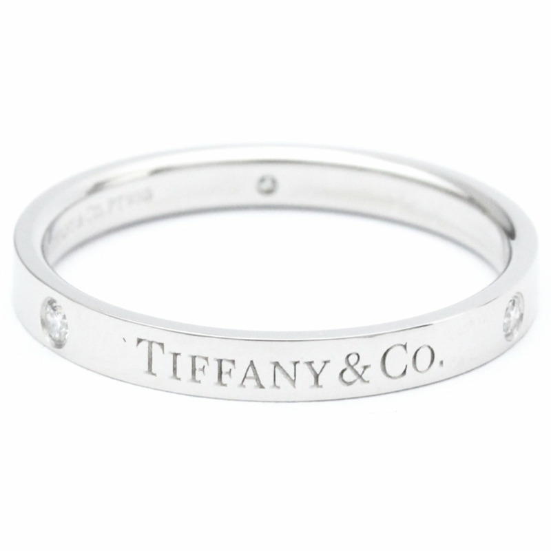 【日本直送】拋光蒂芙尼扁平戒指鉑金鑽石 0.07 克拉 23776316 BF560225-4