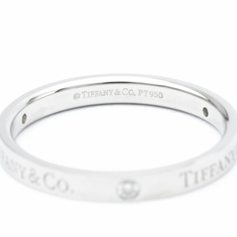 【日本直送】拋光蒂芙尼扁平戒指鉑金鑽石 0.07 克拉 23776316 BF560225-5