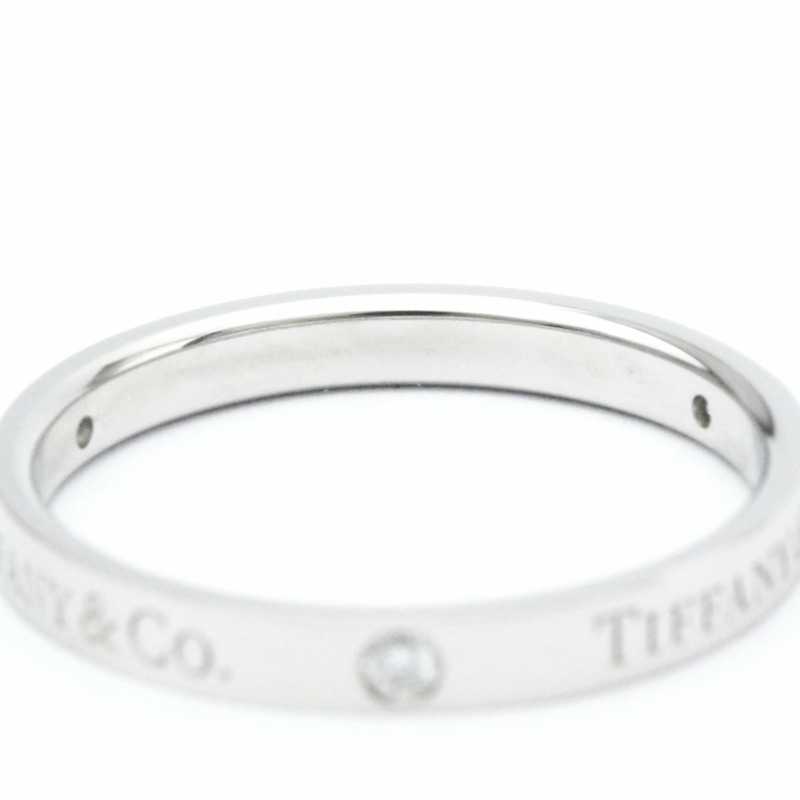 【日本直送】拋光蒂芙尼扁平戒指鉑金鑽石 0.07 克拉 23776316 BF560225-6